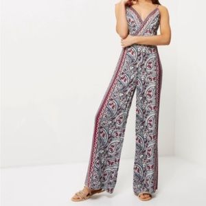 •nwt• ASOS River Island red paisley jumpsuit